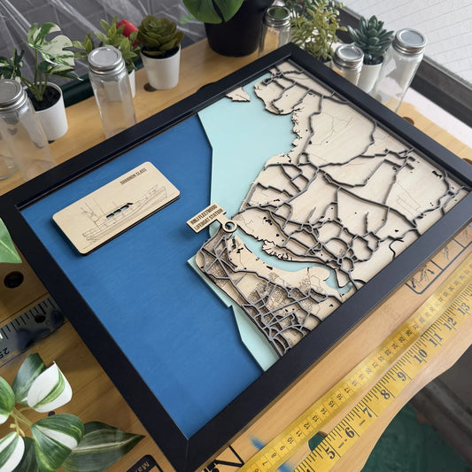 Fleetwood Lifeboat Station Map – Handcrafted Wooden Coastal Art – RNLI Tribute