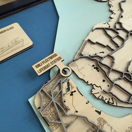 Fleetwood Lifeboat Station Map – Wooden Coastal Art