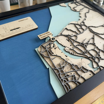 Fleetwood Lifeboat Station Map – Handcrafted Wooden Coastal Art – RNLI Tribute
