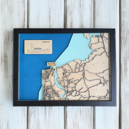 Fleetwood Lifeboat Station Map – Handcrafted Wooden Coastal Art – RNLI Tribute