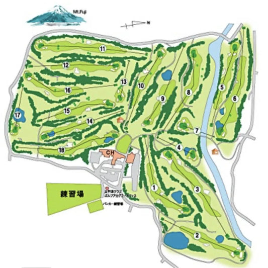 Gotemba Golf Club Map – Japan Golf Course Wall Art (A3 Framed)