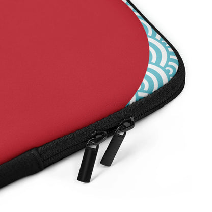 Great Wave with Red Sun Laptop Sleeve – Hokusai Art Case – 13" & 15" Sizes – Water-Resistant