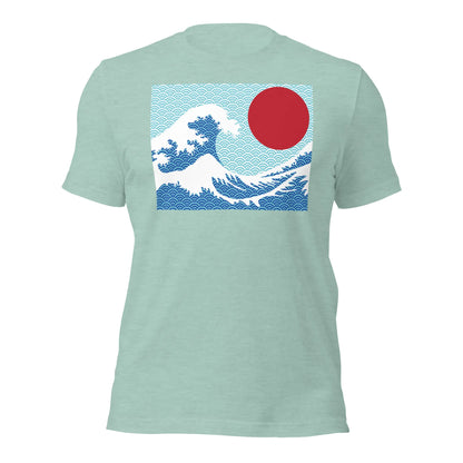 Great Wave with Red Sun Hokusai T-Shirt