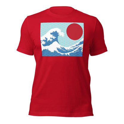 Great Wave with Red Sun Hokusai T-Shirt