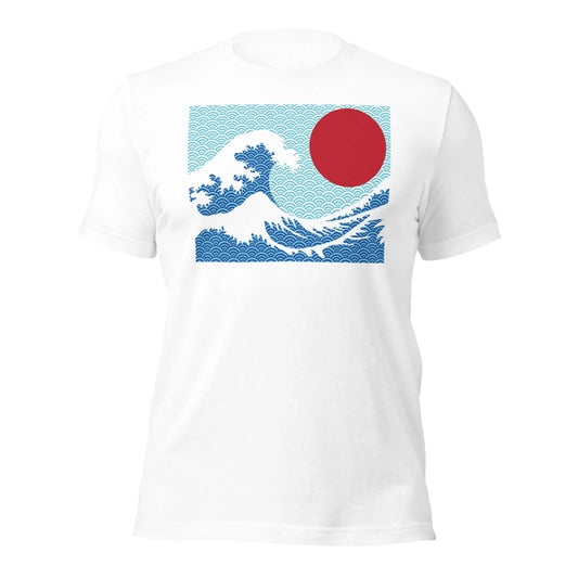 Great Wave with Red Sun Hokusai T-Shirt