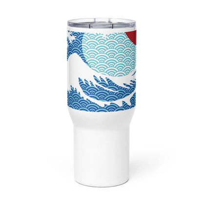 Great Wave Travel Mug – Hokusai Red Sun Stainless Steel Tumbler – 25oz & 40oz Sizes