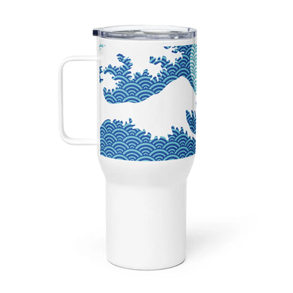 Great Wave Travel Mug – Hokusai Red Sun Stainless Steel Tumbler – 25oz & 40oz Sizes