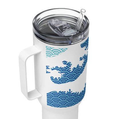 Great Wave Travel Mug – Hokusai Red Sun Stainless Steel Tumbler – 25oz & 40oz Sizes