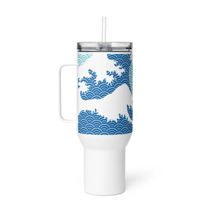 Great Wave Travel Mug – Hokusai Red Sun Stainless Steel Tumbler – 25oz & 40oz Sizes