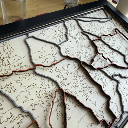 Horribly Hilly Hundreds – Personalised Laser-Cut Cycling Route Map