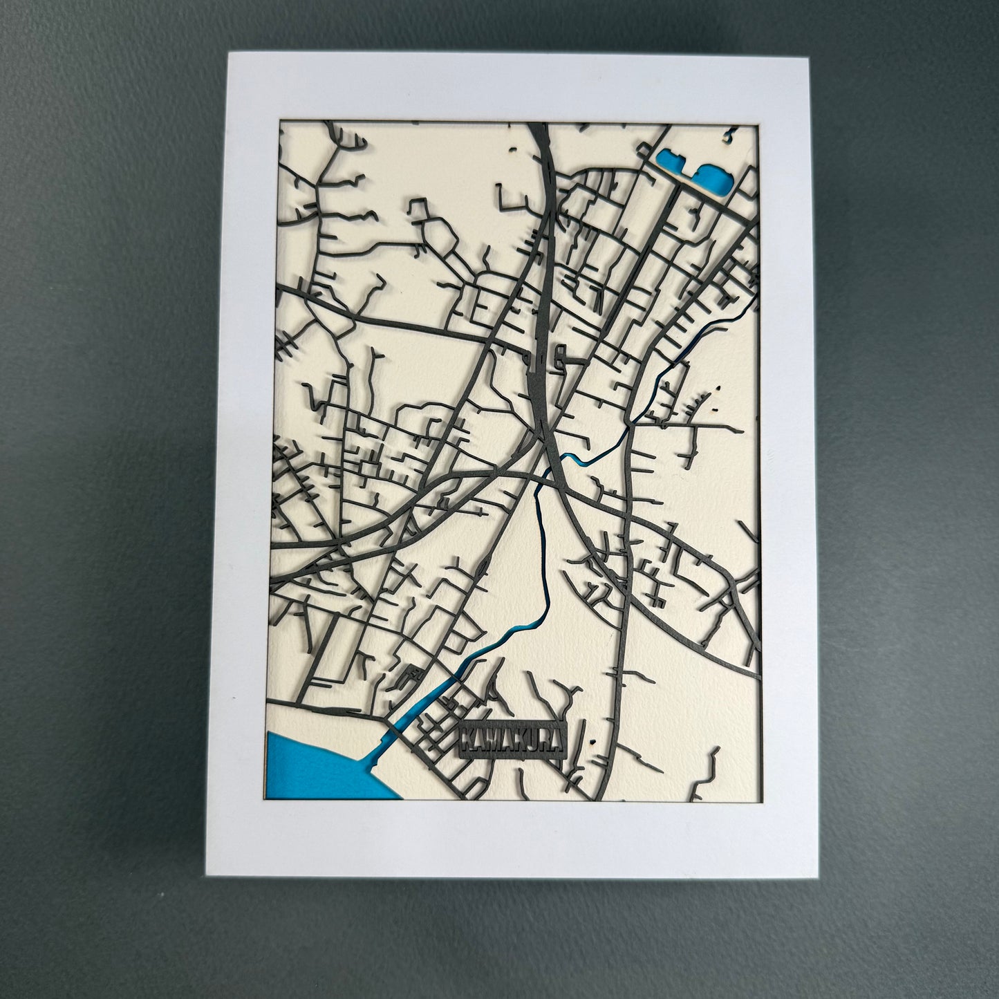 Kamakura Layered City Map | 5 × 7 Paper Art