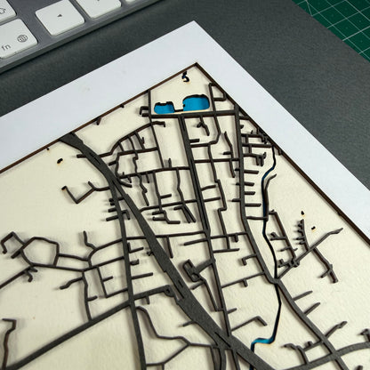 Kamakura Layered City Map | 5 × 7 Paper Art