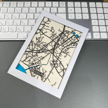 Kamakura Layered City Map | 5 × 7 Paper Art