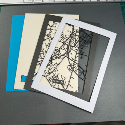 Kamakura Layered City Map | 5 × 7 Paper Art