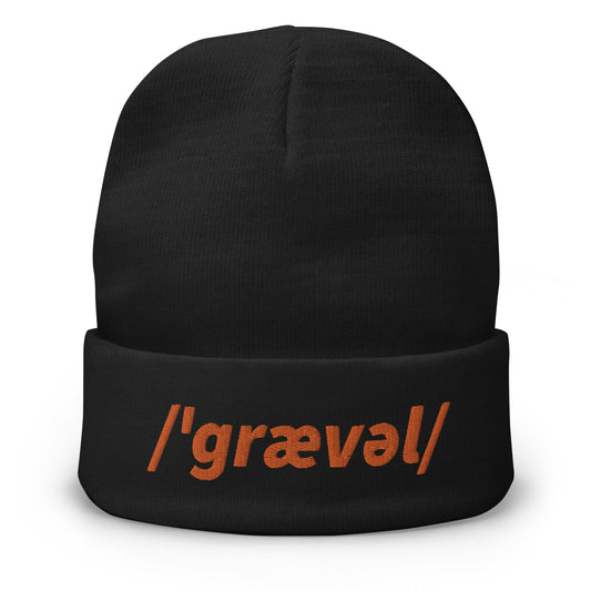 Gravel Cyclist Embroidered Beanie, Phonetic Spelling, Adult