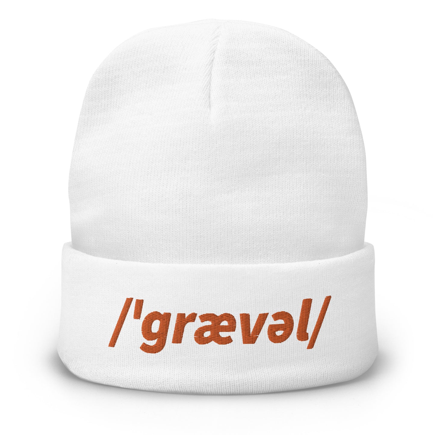 Gravel Cyclist Embroidered Beanie, Phonetic Spelling, Adult