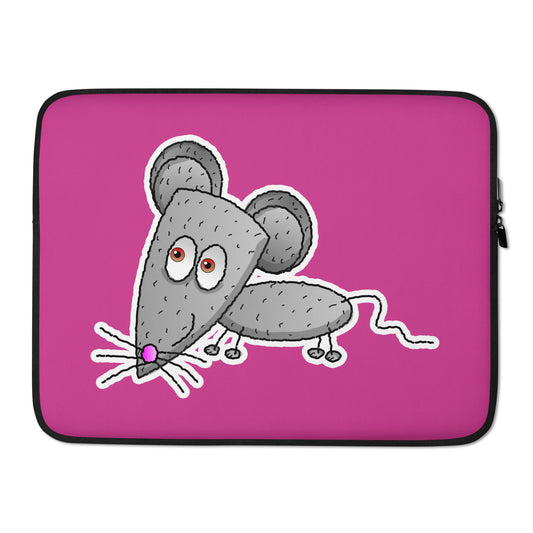 Cute Gray Mouse Laptop Sleeve in 14 Colors. Water, Heat Resistant U001