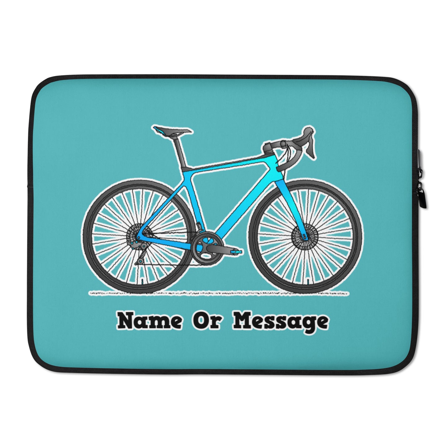 Blue Bicycle Laptop Case, Personalized