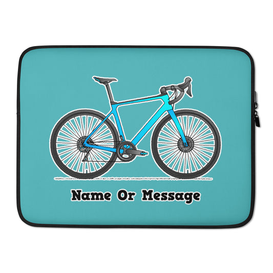 Blue Bicycle Laptop Case, Personalized