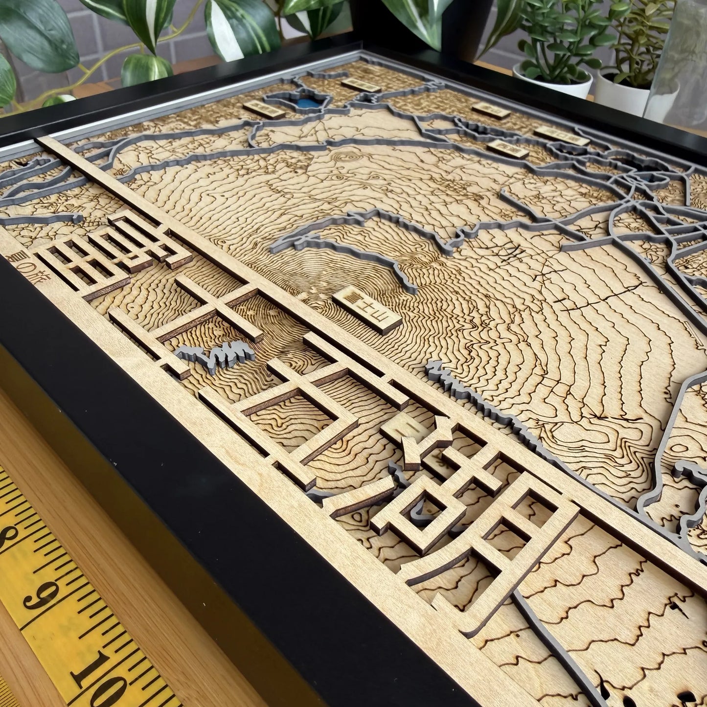 Mount Fuji Five Lakes Wooden Map