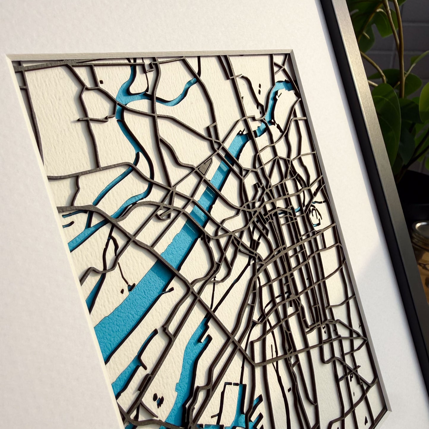 Osaka City Map Art Framed Illustration Board Edition