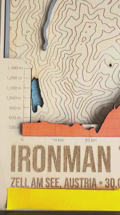 IRONMAN 70.3 Zell am See Custom Wooden Map