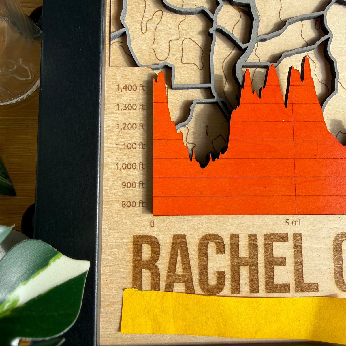 Custom Walking & Hiking Route Map – Personalised Wood Art