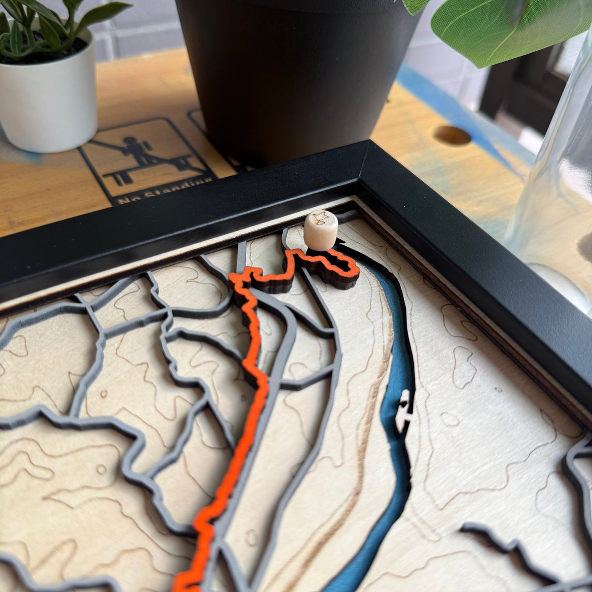 Custom Walking & Hiking Route Map – Personalised Wood Art