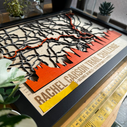 Custom Walking & Hiking Route Map – Personalised Wood Art