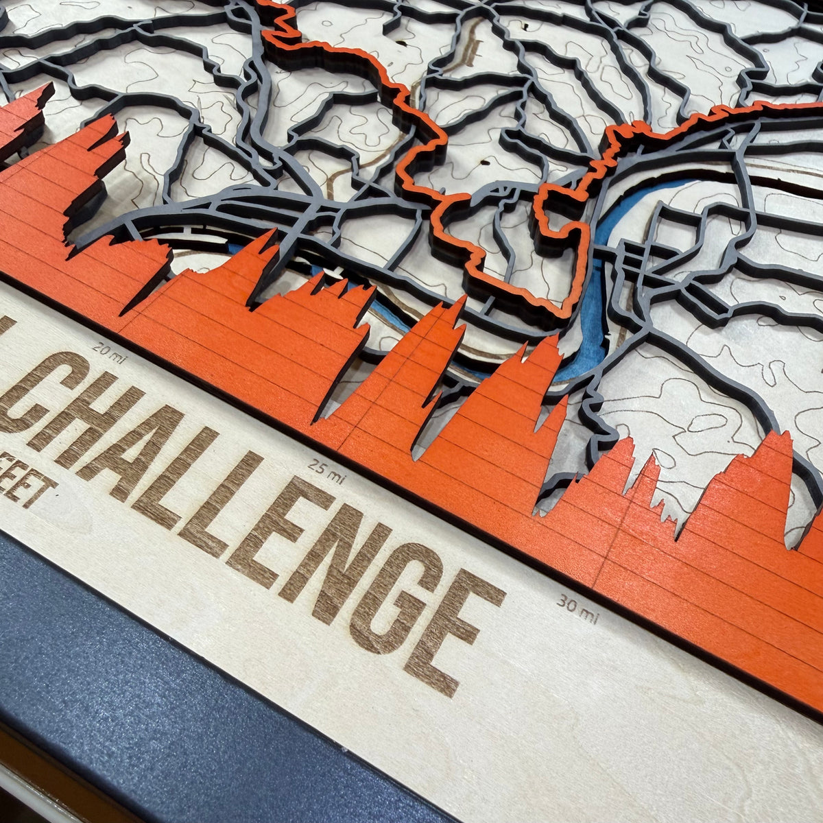 Custom Walking & Hiking Route Map – Personalised Wood Art