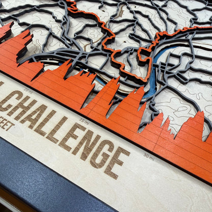 Custom Walking & Hiking Route Map – Personalised Wood Art