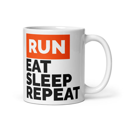 Run. Eat. Sleep. Repeat. – Running Coffee Mug
