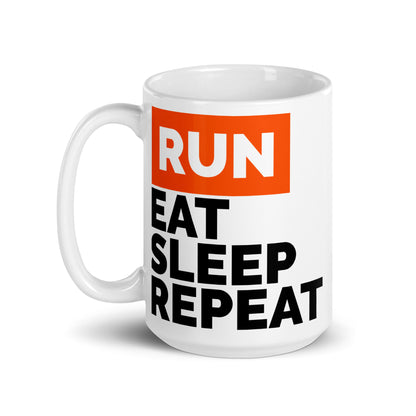 Run. Eat. Sleep. Repeat. – Running Coffee Mug
