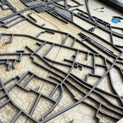 Custom Japanese Railway Station Wood Map