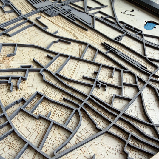 Custom Japanese Railway Station Wood Map