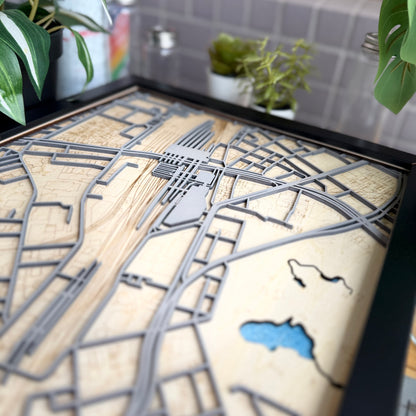 Custom Japanese Railway Station Wood Map