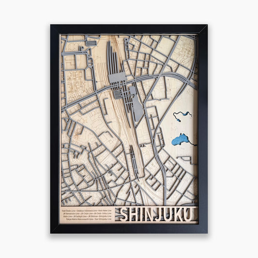 Shinjuku Station Wood Map