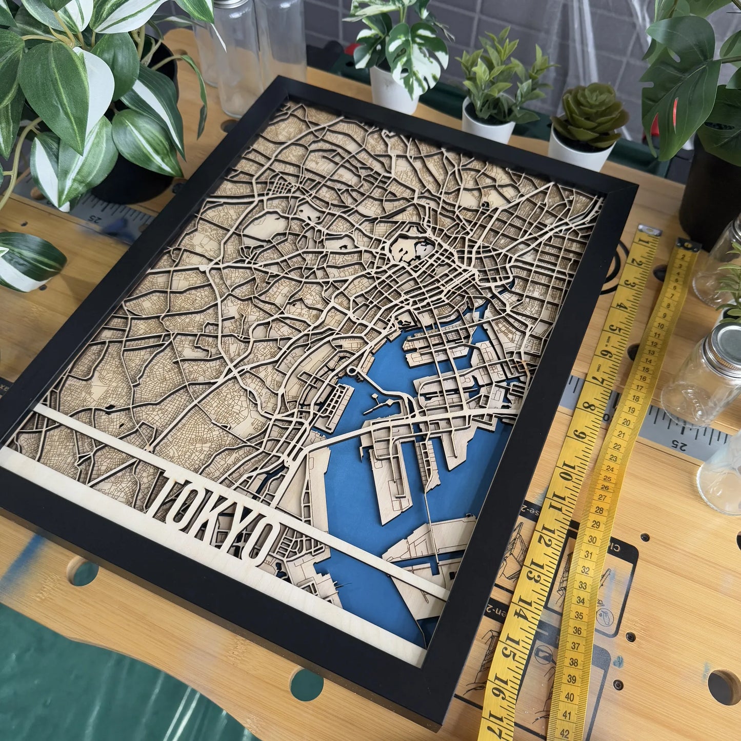 Tokyo City Map – Handcrafted Wooden Wall Art