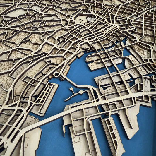 Tokyo City Map – Handcrafted Wooden Wall Art