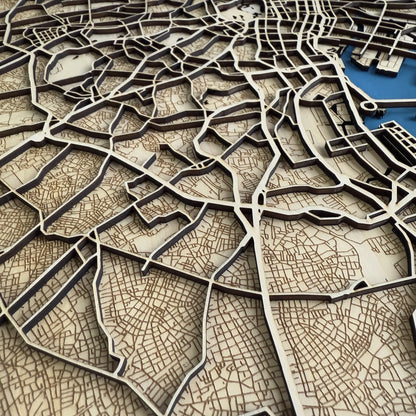 Tokyo City Map – Handcrafted Wooden Wall Art