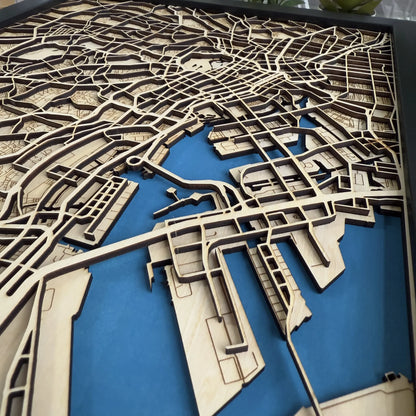 Tokyo City Map – Handcrafted Wooden Wall Art