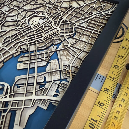 Tokyo City Map – Handcrafted Wooden Wall Art