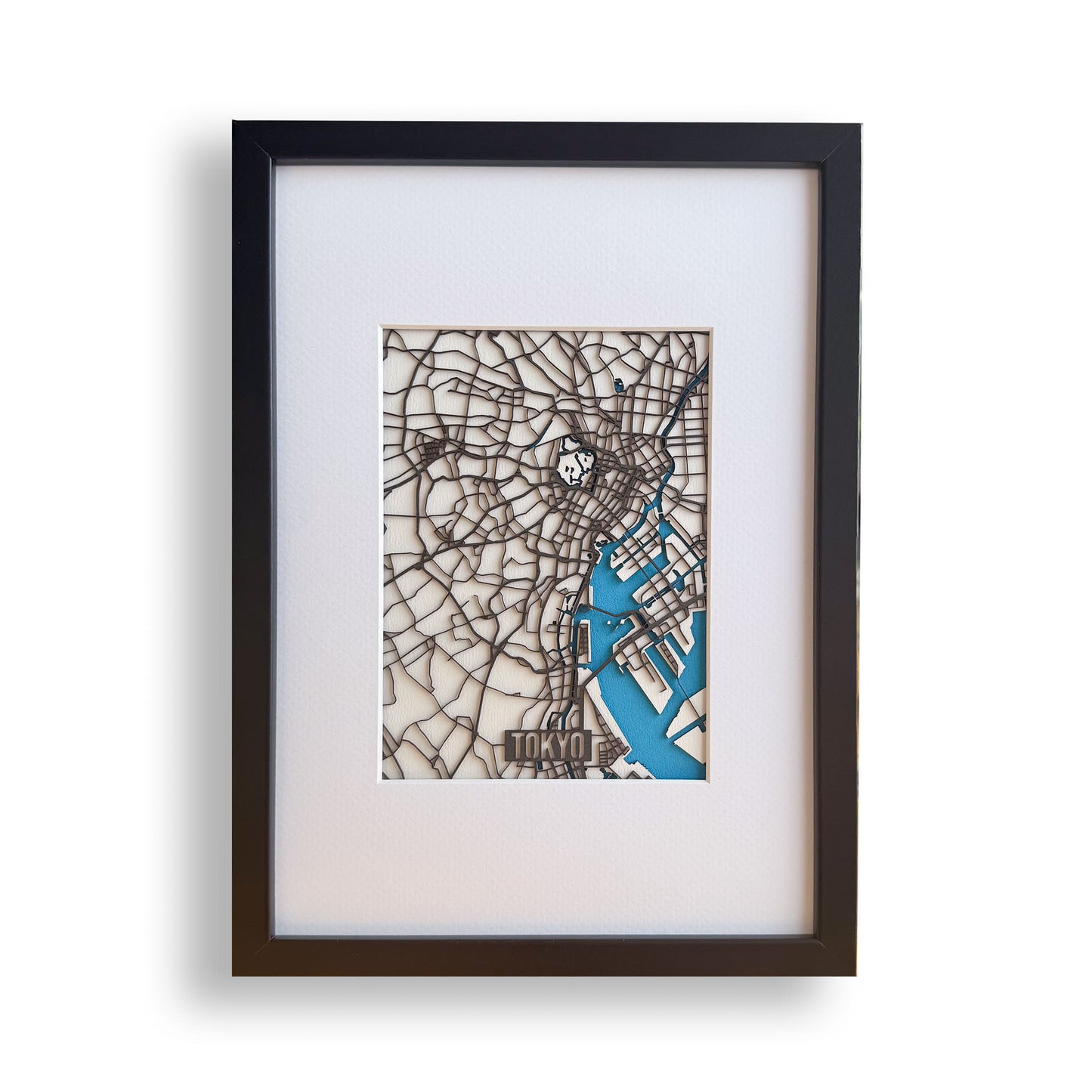 Tokyo City Map Art Framed Illustration Board Edition