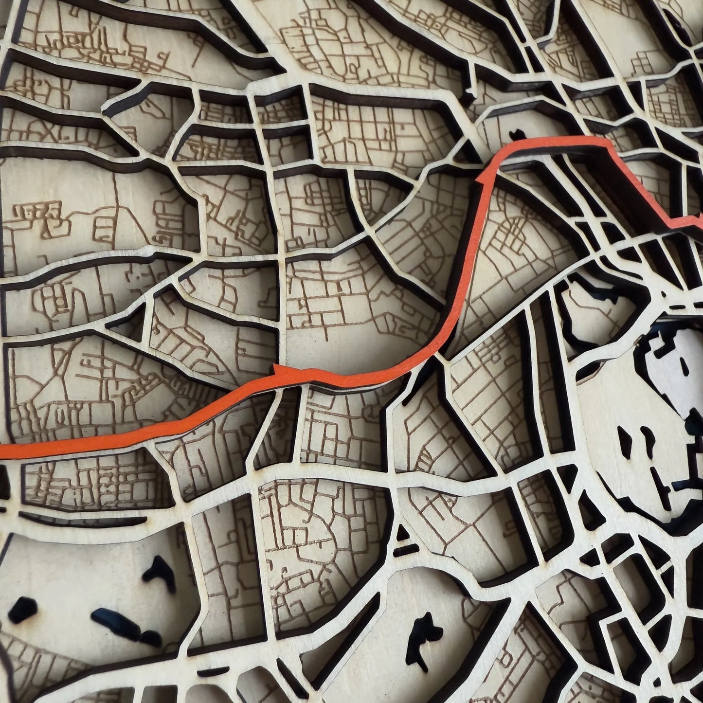 Tokyo Marathon Map – Handcrafted Wood Route Art – Runner Gift