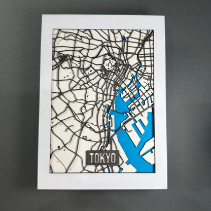 Tokyo Layered City Map | 5 × 7 Paper Art