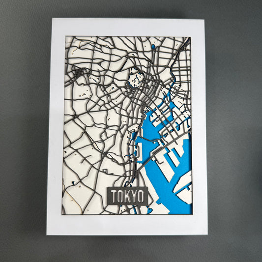 Tokyo Layered City Map | 5 × 7 Paper Art