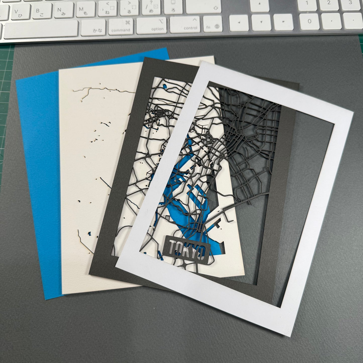 Tokyo Layered City Map | 5 × 7 Paper Art