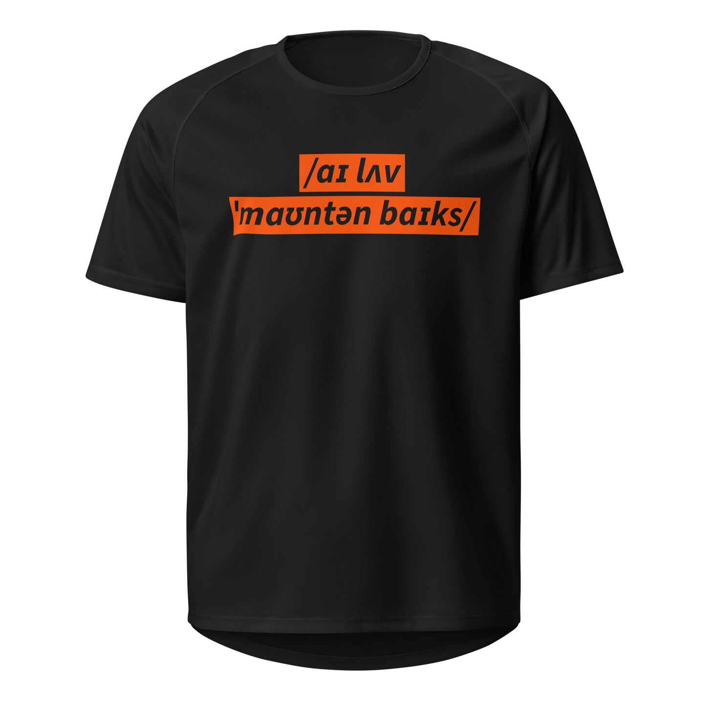 I Love Mountain Bikes Sports Jersey, Adult Cyclist