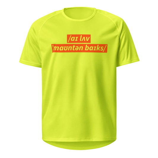 I Love Mountain Bikes Sports Jersey, Adult Cyclist