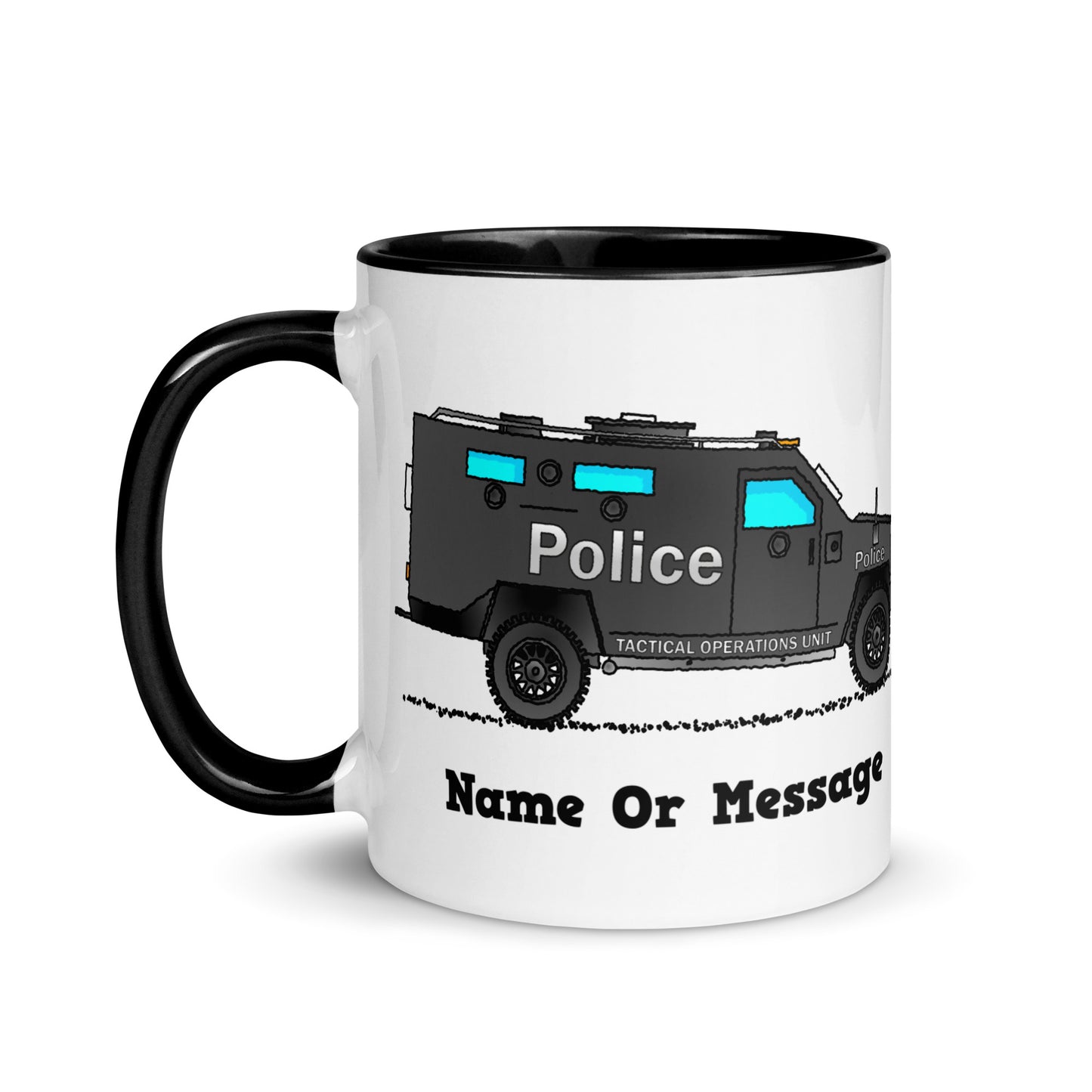 Personalized Police Tactical Operations Unit Mug, Inside And Handle In 6 Colors